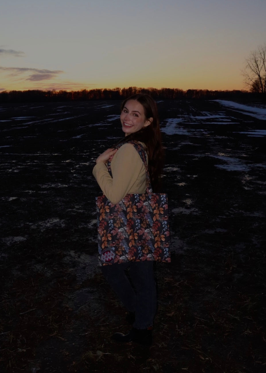 A Lava Tote Bag (Dark Leaves)